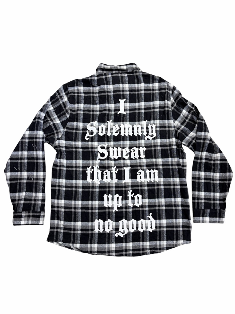 NWT Cakeworthy Black & White Plaid Button-Down Hogwarts Flannel - XL